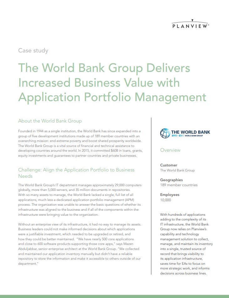 Die Weltbank Planview Fallstudie