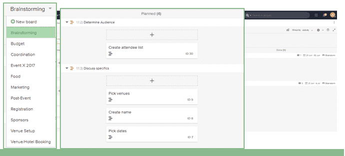 Cas d'utilisation de la gestion des événements de ProjectPlace