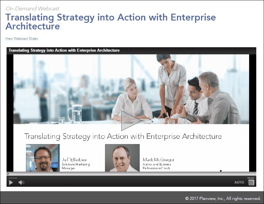 Translating Strategy into action with EA