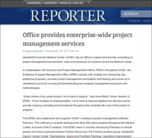 Office Provides Enterprise-Wide Project Management Services