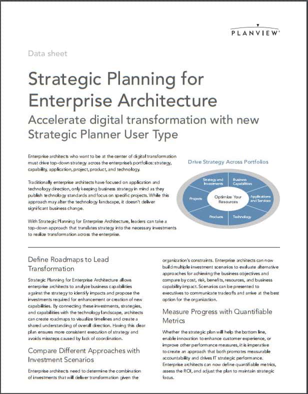 Strategic Planning for Enterprise Architecture