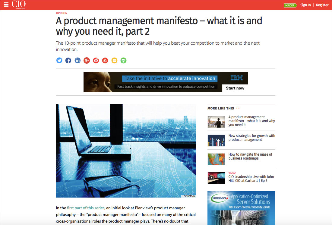 A Product Management Manifesto - what it is and why you need it, part 2
