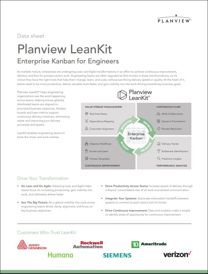 Planview LeanKit Data Sheet