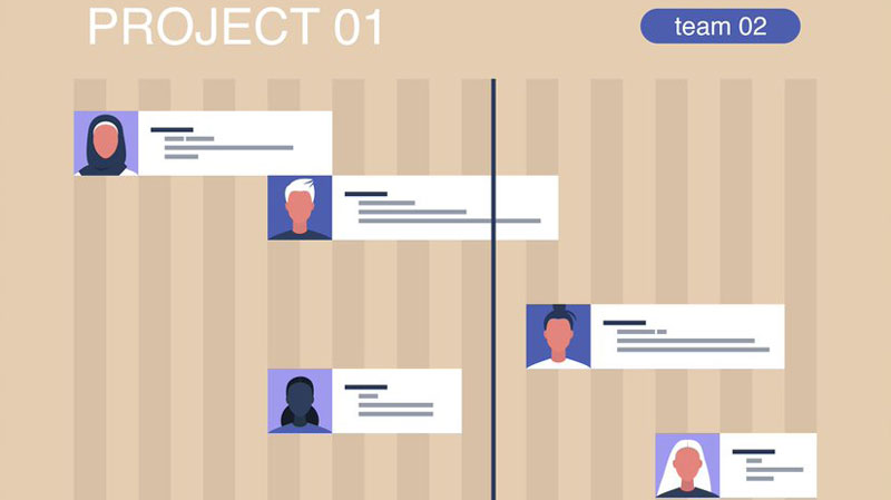 An illustration showing online project management for remote teams | Planview