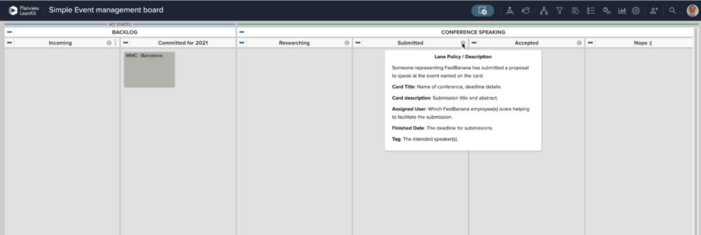 Modèle de tableau Kanban pour le marketing agile | Gestion d'événements