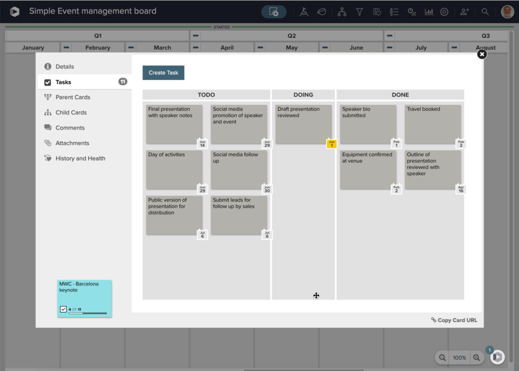 Modèle de tableau Kanban pour le marketing agile | Gestion d'événements