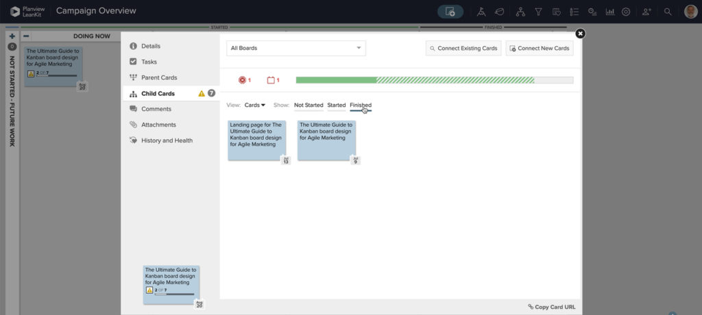 Exemple de tableau de marketing agile | aperçu de la campagne